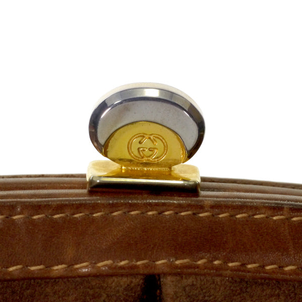 OLD Gucci　スエード がま口ポシェット（茶）