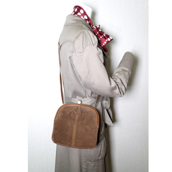 OLD Gucci　スエード がま口ポシェット（茶）