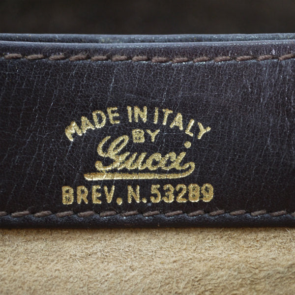 OLD Gucci　スエード ビッグGG金具ワンショルダー（濃茶）