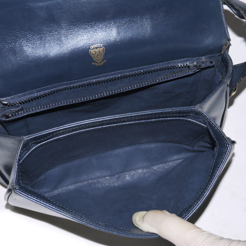 OLD Gucci  ２Way牛カウ　ショルダー（濃紺）