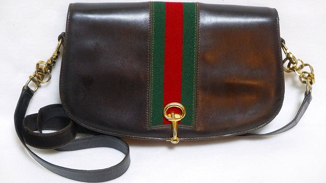 OLD Gucci　総皮　半円ワンショルダー（茶）