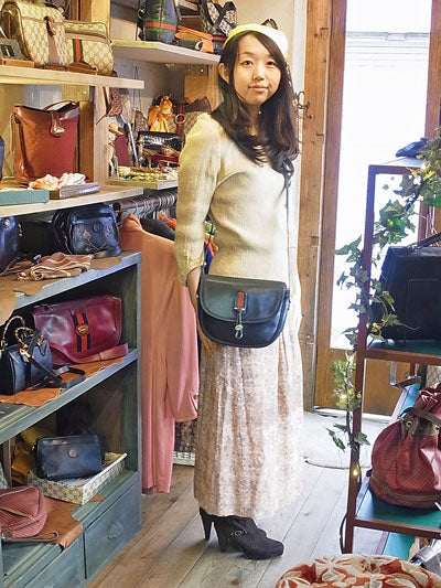 OLD Gucci　７０ｓ総皮ミニシェリーショルダー（黒）