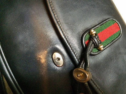 OLD Gucci　７０ｓ総皮ミニシェリーショルダー（黒）
