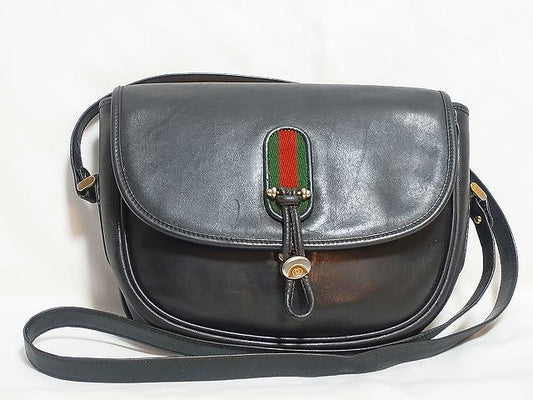 OLD Gucci　７０ｓ総皮ミニシェリーショルダー（黒）