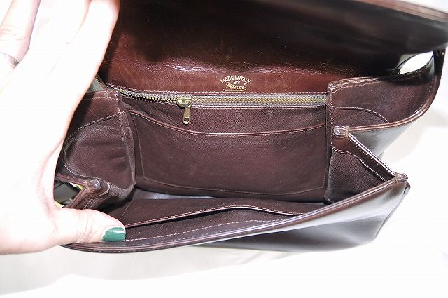 OLD Gucci　ビット金具ワンショルダー（総皮・茶）