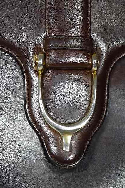 OLD Gucci　ビット金具ワンショルダー（総皮・茶）