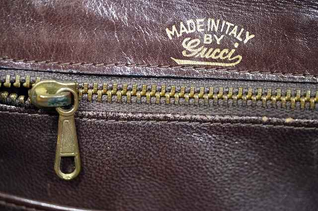 OLD Gucci　ビット金具ワンショルダー（総皮・茶）