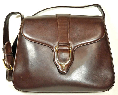 OLD Gucci　ビット金具ワンショルダー（総皮・茶）