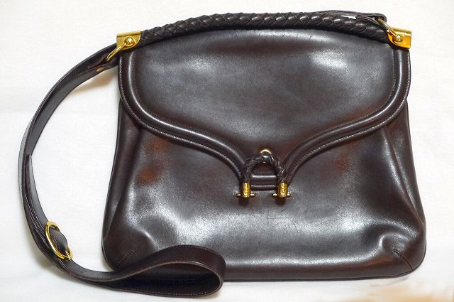 OLD Gucci レア！総皮ショルダー(茶)