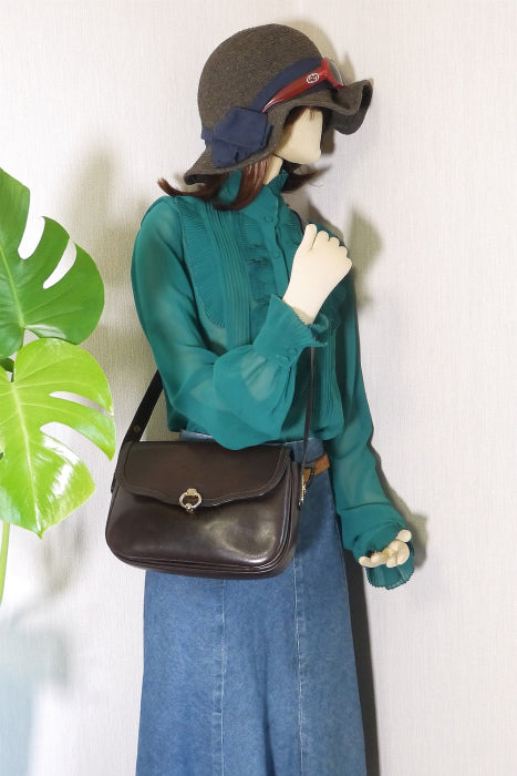 OLD Gucci 茶2Way総皮ショルダー
