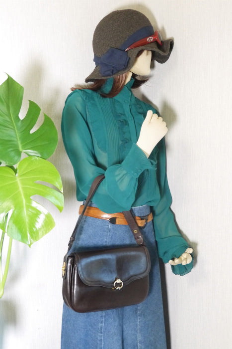 OLD Gucci 茶2Way総皮ショルダー