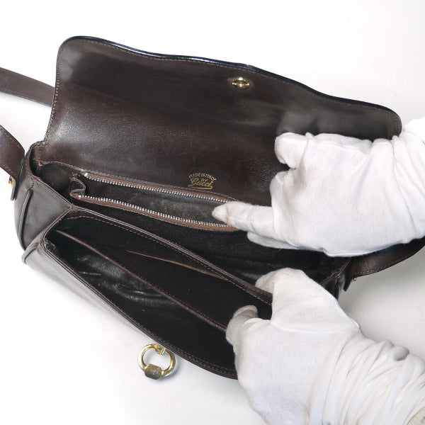 OLD Gucci 茶2Way総皮ショルダー