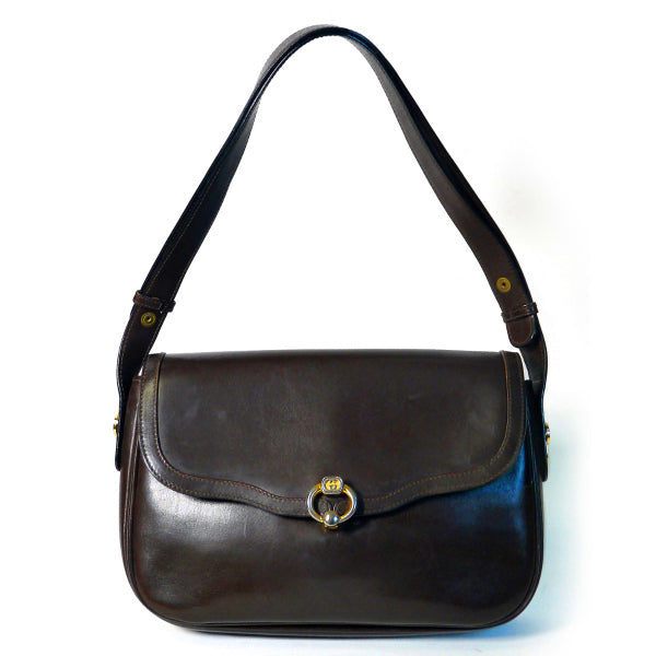 OLD Gucci 茶2Way総皮ショルダー