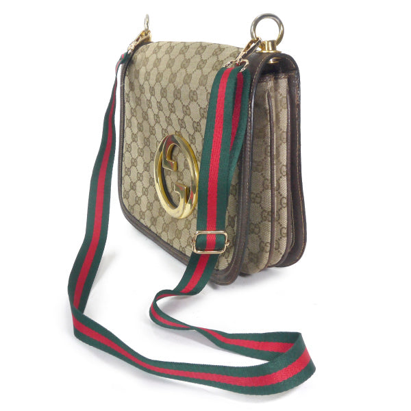 OLD Gucci 代表作！70sインターロッキングGシェリーショルダー（茶/ジャガード ）