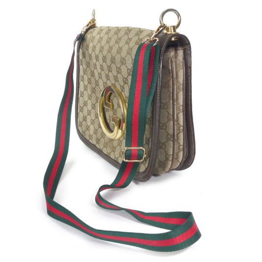 OLD Gucci 代表作！70sインターロッキングGシェリーショルダー（茶/ジャガード ）