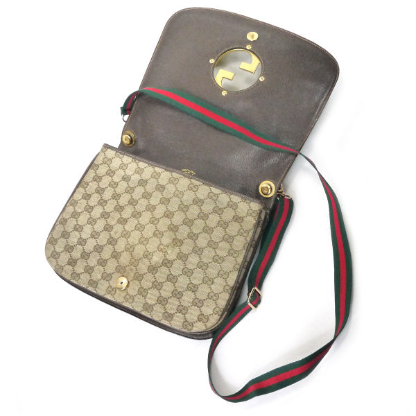 OLD Gucci 代表作！70sインターロッキングGシェリーショルダー（茶/ジャガード ）