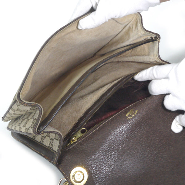 OLD Gucci 代表作！70sインターロッキングGシェリーショルダー（茶/ジャガード ）