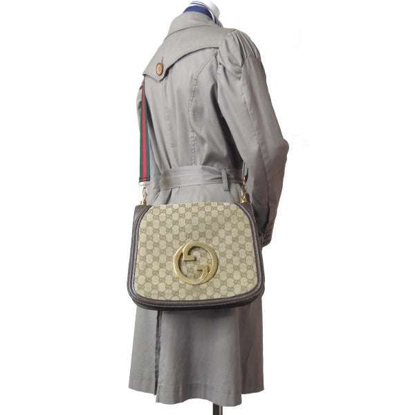 OLD Gucci 代表作！70sインターロッキングGシェリーショルダー（茶/ジャガード ）