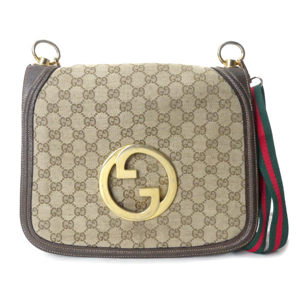 OLD Gucci 代表作！70sインターロッキングGシェリーショルダー（茶/ジャガード ）