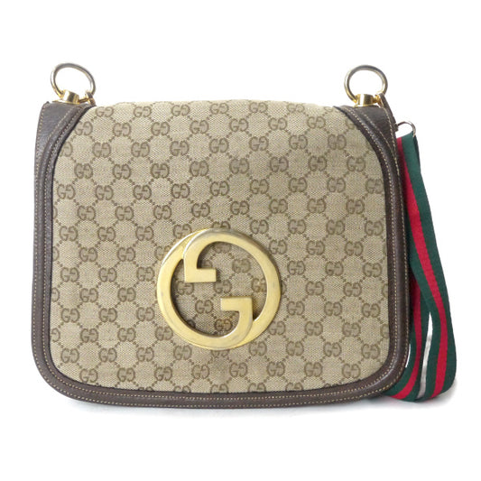 OLD Gucci 代表作！70sインターロッキングGシェリーショルダー（茶/ジャガード ）