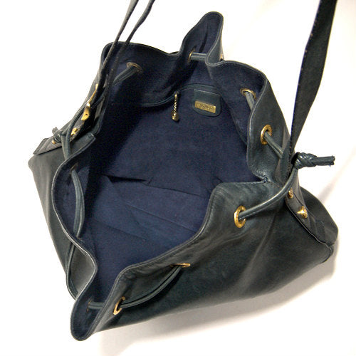 OLD Gucci  ダークネイビー巾着ショルダー