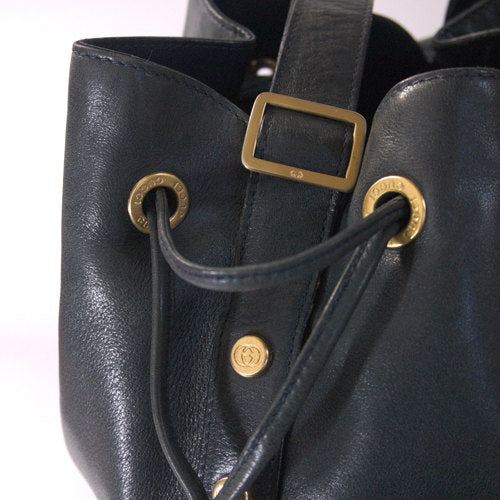 OLD Gucci  ダークネイビー巾着ショルダー