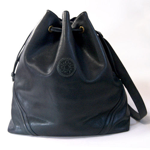 OLD Gucci  ダークネイビー巾着ショルダー