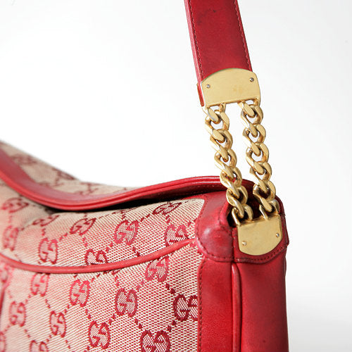 OLD Gucci　GGキャンパスショルダー（赤）