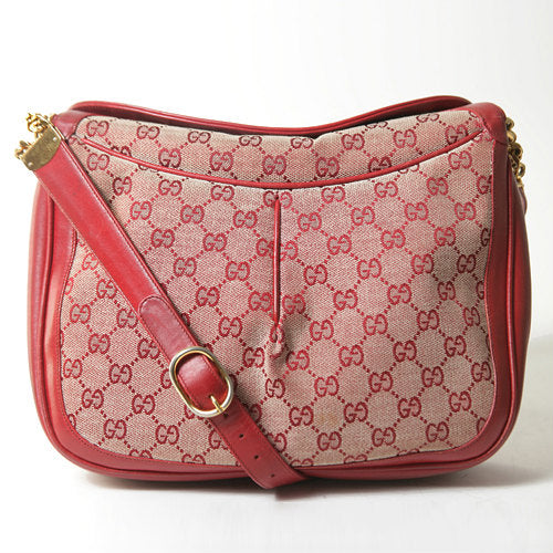 OLD Gucci　GGキャンパスショルダー（赤）