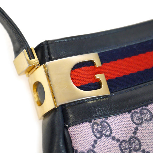 OLD Gucci 横シェリーワンショルダー（紺・ピンク）
