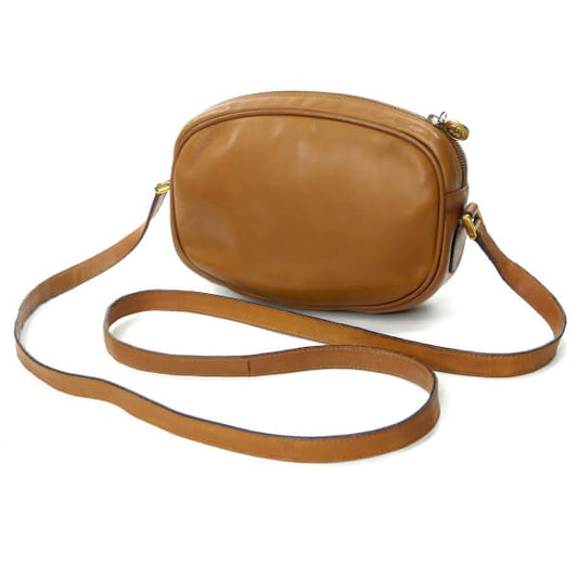 OLD Gucci　総革GGロゴ ミニポシェット（明茶）