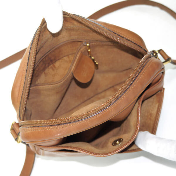 OLD Gucci　総革GGロゴ ミニポシェット（明茶）