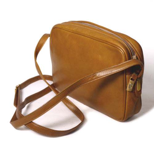 OLD Gucci　総皮キャメル斜めがけポシェット
