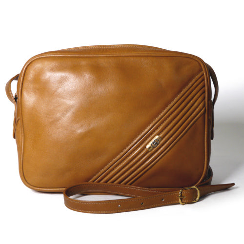 OLD Gucci　総皮キャメル斜めがけポシェット