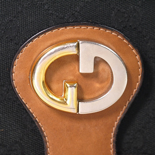 OLD Gucci インターロッキングショルダー（黒×キャメル）