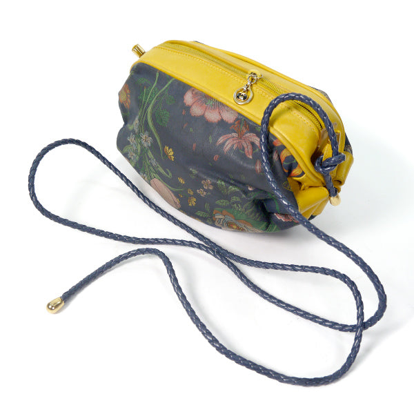 OLD GucciキャンディFLORAポシェット（黄×紺）