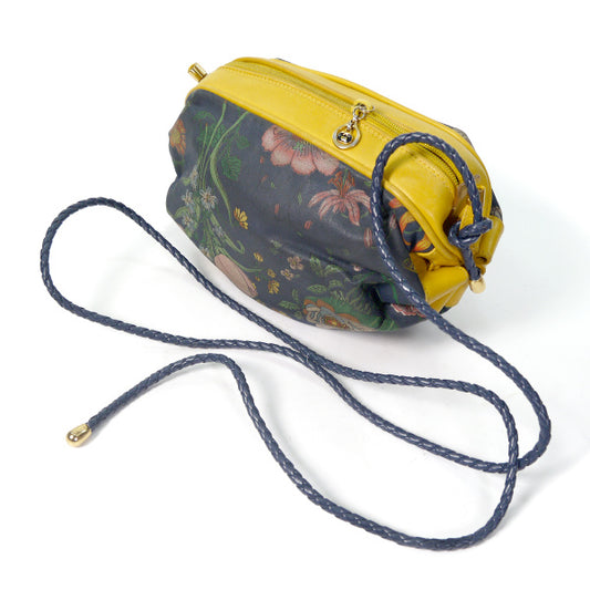 OLD GucciキャンディFLORAポシェット（黄×紺）