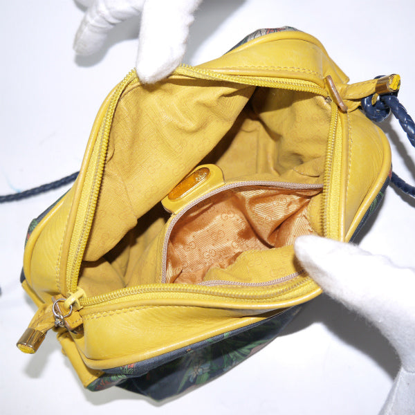 OLD GucciキャンディFLORAポシェット（黄×紺）