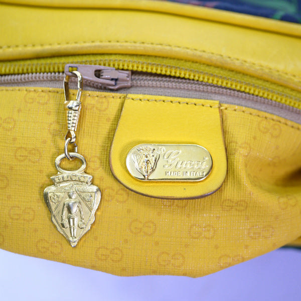 OLD GucciキャンディFLORAポシェット（黄×紺）