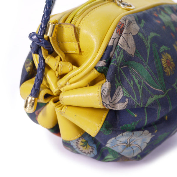 OLD GucciキャンディFLORAポシェット（黄×紺）