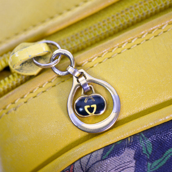 OLD GucciキャンディFLORAポシェット（黄×紺）