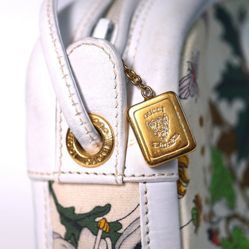 OLD Gucci FLORA フローラ四角ポシェット（白）