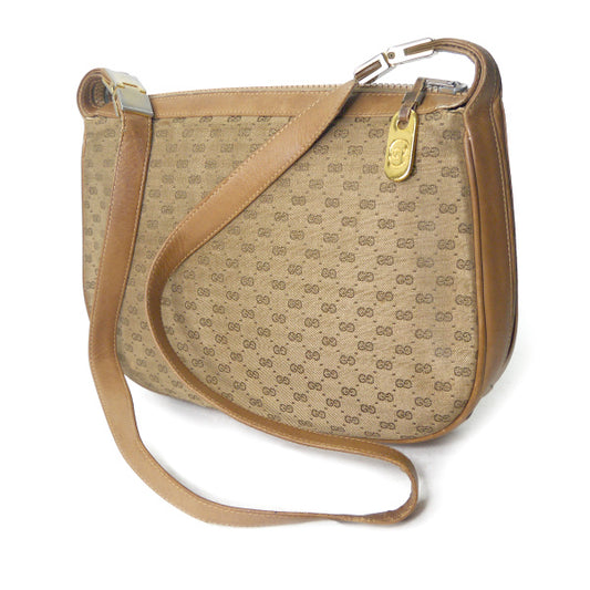 OLD Gucci ジャガード マイクロＧＧシェリーショルダー（キャメル）