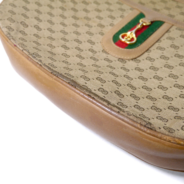OLD Gucci ジャガード マイクロＧＧシェリーショルダー（キャメル）