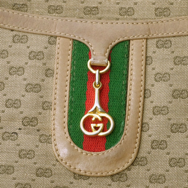 OLD Gucci ジャガード マイクロＧＧシェリーショルダー（キャメル）
