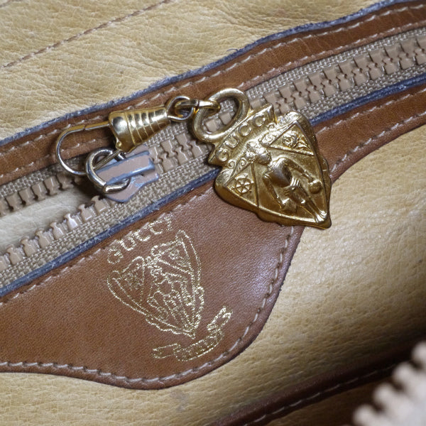 OLD Gucci ジャガード マイクロＧＧシェリーショルダー（キャメル）