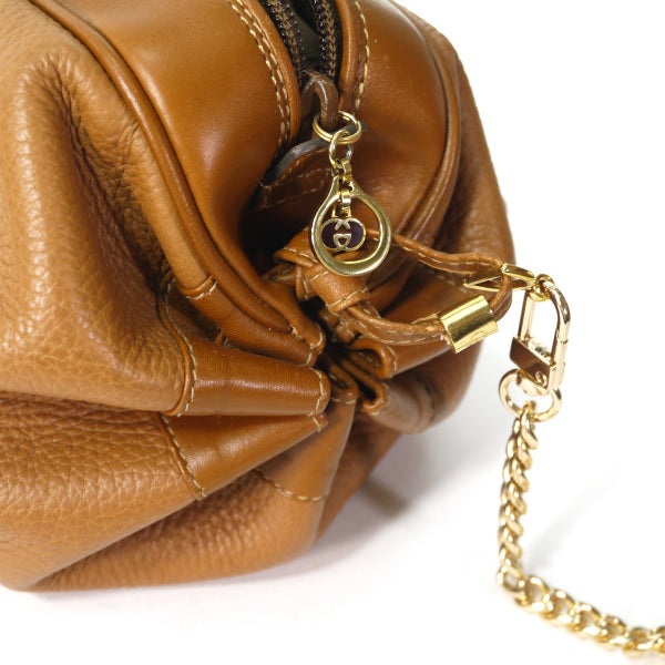 OLD Gucci 総革キャンディ チェーンポシェット（明茶）