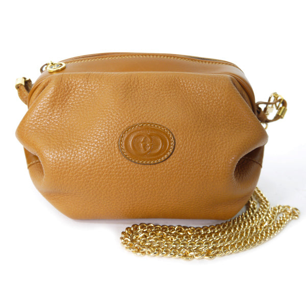 OLD Gucci 総革キャンディ チェーンポシェット（明茶）