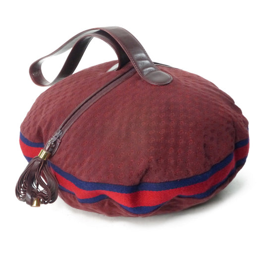 OLD Gucci 激レア!!マイクロGGシェリー円盤型バッグ（ボルドー）