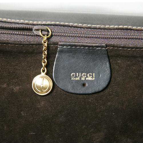 OLD Gucci ショルダー付き総皮バッグ(茶)